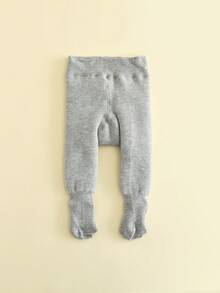 女童紧身打底裤，暖白色/黑色幼儿打底裤，婴儿裤 - 灰色 - 查看 6