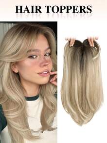 18 Inch Layered Synthetic Hair Topper For Women With Thinning Hair - Multicolor - View 14