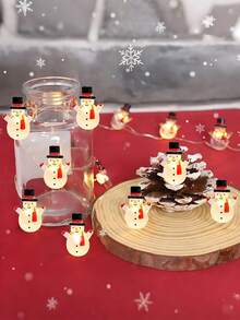 10 个 LED 雪人圣诞灯串防水仙女圣诞灯，电池供电，适用于室内外圣诞装饰，适用于室内外圣诞壁炉架装饰，圣诞节节日装饰 - 彩色 - 查看 7