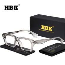 HBK 男士商务光学眼镜金属镜腿方形日常装饰眼镜框男女商务、摄影道具和礼品 - K40549 - 查看 4