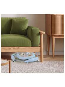 Andadera Para Bebé 3 En 1: Plegable, Portátil e Interactiva - Con Luz Musical, Mecedora, Mesa, Silla y Parasol, 6 Posiciones Ajustables para Bebés de Diferentes Alturas - Azul - Ver 2