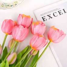 3pcs Artificial Tulips Real Touch,High-Quality Hot In Saudi Arabia Hotel Office Home Decorations, Wedding Bouquets, Dining Table Decor