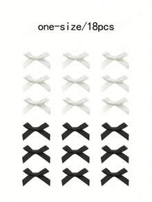 18件套混色女士发饰丝带蝴蝶结发夹，简约时尚甜美可爱优雅芭蕾Y2K仙女风迷你发夹发饰蝴蝶结 - 彩色 - 查看 2