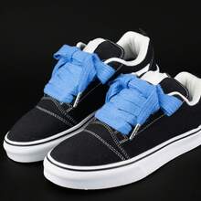 1 Paio di Lacci Piatti Larghi da 2cm+ con Punta in Metallo, Lacci Casual Classici Versatili