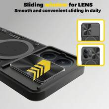 适用于 Redmi 15C (4G/5G) 171mm 手机壳，带滑动相机镜头和支架 - 黑色 - 查看 5
