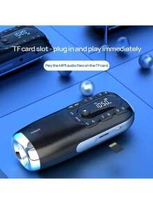 PHILIPS TAR2808 Easy-To-Use Card-Insertion Radio With Loud Playback, Clear Reception, Night Lighting, Flashlight, And Outdoor Emergency Charging - Black - View 4