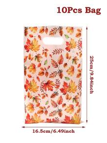 50 piezas Bolsa de regalo de Acción de Gracias, Bolsa de plástico con patrón de hoja de arce, Suministros para fiestas de Acción de Gracias, Bolsas de decoración de regalo del Día de Acción de Gracias, Bolsas de regalo pequeñas para fiestas de otoño, Suministros de envoltura de regalo de otoño, Decoraciones de Acción de Gracias para exteriores, Bolsas de envoltura de pequeños artículos de compra, Suministros de envoltura de cocina, Decoraciones de otoño, Recuerdos de fiesta