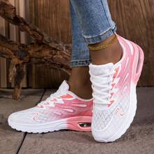 Damskie, modne, oddychające, sznurowane, gradientowe, sportowe buty na co dzień, z amortyzacją powietrzną i antypoślizgowymi, uniwersalnymi butami sportowymi