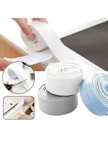 1Roll Of 3.2m Long PVC Home Decoration Sealing Strip, Decorative Sealing Tape, Used For Kitchen Accessories, Bathroom Shower And Bathtub Sealing Strip, Tape Sealing Strip, Self-Adhesive Waterproof Wall Sticker, Sink Edge Tape (2.2cm/0.87inch)