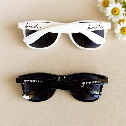 1pc Bride And Groom Wedding Party Glasses, Bachelorette Party Decorative Sunglasses With UV Protection Honeymoon Sunglasses, Honeymoon Travel Accessories, Honeymoon Gifts, Honeymoon Ideas, Bride Groom Sunglasses, Bride Groom Matching Honeymoon