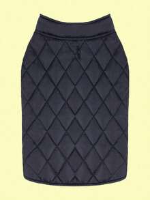 1件狗狗冬季恐龙印花羽绒服，舒适防水防风保暖宠物服装，双面可穿 - 藍色 - 查看 10