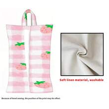 1 pieza/2 piezas/4 piezas Soporte para toallas de papel con estampado de frutas lindas - Caja de pañuelos de tela de poliéster rectangular con cuerda colgante, adecuada para sala de estar, dormitorio, baño y coche, accesorio de decoración del hogar de moda, patrón elegante, estructura duradera, almacenamiento funcional
