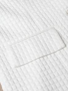 HOMEYEE Textured Plaid Lapel Collar Long Sleeve Casual Elegant Business Office Blazer Jacket, Autumn/Winter - White - View 5