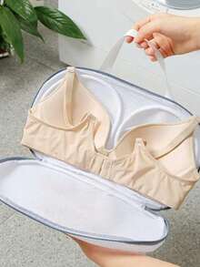 1 حقيبة غسيل حمالة صدر مع مقبض، مريحة للتعليق والتجفيف، حقيبة تخزين حمالة صدر مقاومة للغبار ومانعة للتشوه