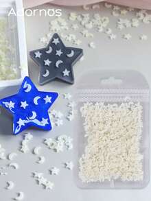 10g Luminous Stars Moon Soft Clay Flakes For Epoxy Resin Filling Green Light Stars Moon Soft Pottery DIY Earrings Keychains Making Accessories
