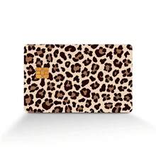 1 pieza Pegatina realista de tarjeta de crédito con estampado de leopardo, pegatina DIY de alta gama, mismo estilo que las blogueras de maquillaje, imprescindible para los amantes del estampado de leopardo, decora la tarjeta de transporte, la tarjeta universitaria, la tarjeta de crédito