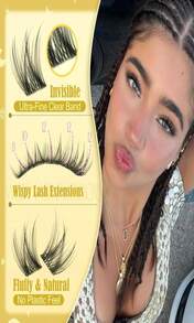 Brown Lash Clusters Short 8MM 10MM 12MM Eyelash Extensions Natural Cluster Lashes Individual Wispy Eyelash Clusters C-Curly Dark Brown Fluffy Eye Lashes Clusters Pack 132Pcs - MàuA - Xem 4