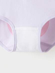 Balabala Girls Cotton Underwear 3 Packs Triangle Briefs No Wedgie - Purple Hue - View 5