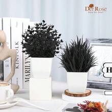 Der Rose 2 Pack Small Fake Plants Mini Artificial Potted Plants For Table Desk Home Bathroom Office Decor