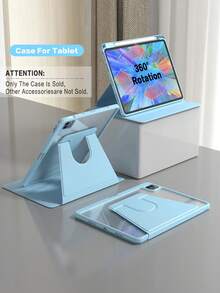 360° Rotating Protective Case With Pencil Holder For IPad 5/6/7/8/9/10/11, IPad Mini 6/7, IPad Air 1/2/3/4/5, 11" (M2)/11" (M3)/13" (M2)/13" (M3), IPad Pro 12.9" (3rd/4th/5th/6th Gen) - Blue