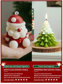 Christmas Candle Set, Christmas Decorations - Christmas Tree/Lucky Deer/Snowflake/Santa Claus, Home Aromatherapy Candles, Fragrance Christmas Gifts With Azure Orchid And Forest Moss, Handmade Soviet Aromatherapy Candles, Durable Soy Wax. - Multicolor - View 18