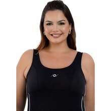 Nexis Plus Size Jumpsuit Swimsuit With Legs For Swimming And Water Aerobics - Black/White - View 6