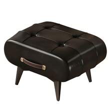 LOVEWE Vintage Waxed Leather Entryway Bench, Luxury Leather Ottoman, Multifunctional Sofa Side Table, Modern Minimalist Hall Stool, Bedroom Footrest Bench, Full-Grain Cowhide Decorative Seat, Contemporary Living Room Footrest Furniture