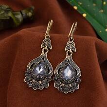 1 đôi bông tai kiểu Thổ Nhĩ Kỳ cổ điển thanh lịch, hình giọt nước, thiết kế hoa tulip cổ điển châu Âu, trang sức cung đình, thích hợp cho những buổi đi chơi thường ngày, kỳ nghỉ và du lịch. - bông tai rỗng - Xem 6