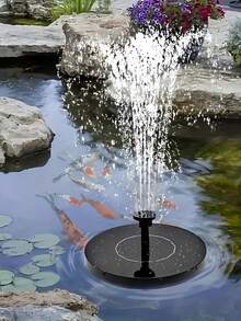 1 pieza Bomba de fuente solar, bomba de fuente de baño de pájaros con flor de loto, con 6 boquillas, bomba de fuente solar para baño de pájaros, jardín, estanque, piscina, decoración de jardín