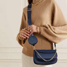 Multi Pochette Crossbody Bags For Women PU Leather Shoulder Handbag 3pcs Set-2025 - 深藍色 - 查看 8