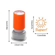 1 件超级西班牙圆形教师鼓励印章，开学必备，橙色西班牙印章 - 橘色 - 查看 3