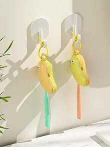 1/2pcs Banana Shaped Toothbrush Holder - Reusable Clip-On Toothbrush Cover - Durable Plastic Toothbrush Storage Box - Cute Portable Toothbrush Protector Suitable For Business Travel And Home Use - Fits All Standard Toothbrush Heads - Couple Toothbrush Protector (Yellow Base Is Green, Green Base Is Yellow) - Multicolor - View 9