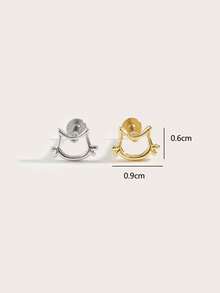1pc Minimalist Cute Stainless Steel Cat Shaped Stud Earrings, Suitable For Women's Daily Wear - Cat - View 5
