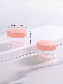 Przezroczyste, puste słoiki na próbki kosmetyków 20/10/5/1 szt./50 szt. (wraz z łyżeczką) / 5 g, plastikowe słoiki, wielokolorowy krem do twarzy i balsam, szminka, cień do powiek, puder do paznokci, biżuteria, eleganckie i małe, wygodne w noszeniu, wielokrotnego użytku, akcesoria podróżne (różowy, biały, czarny)