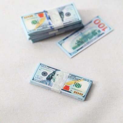 4PCS Miniature US Dollar Prop - New Edition $100 Bill Replica For Dollhouse & BJD Dolls - Highly Detailed Micro Scale Model Money With Realistic Texture - Perfect For Diorama, Photography & Collection (15-Pack)