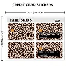 1 pieza Pegatina realista de tarjeta de crédito con estampado de leopardo, pegatina DIY de alta gama, mismo estilo que las blogueras de maquillaje, imprescindible para los amantes del estampado de leopardo, decora la tarjeta de transporte, la tarjeta universitaria, la tarjeta de crédito