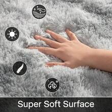 Soft Area Rugs For Livingroom Bedroom, Shaggy Plush Fuzzy Fluffy Carpet Furry Fur Rug, Modern Indoor Comfy Nursery Kids Dorm Home Decor Floor Mat, 2 X 6 Ft, Tie-Dyed Light Grey - 紮染淺灰色 - 查看 4