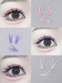 200 piezas de pestañas postizas individuales reutilizables de 5 colores pastel arcoíris DIY | Pestañas suaves y ligeras de 12 mm con curvatura D, amigables con la piel, para Halloween, Acción de Gracias, Navidad, fiestas de boda, cosplay y maquillaje glamoroso creativo diario