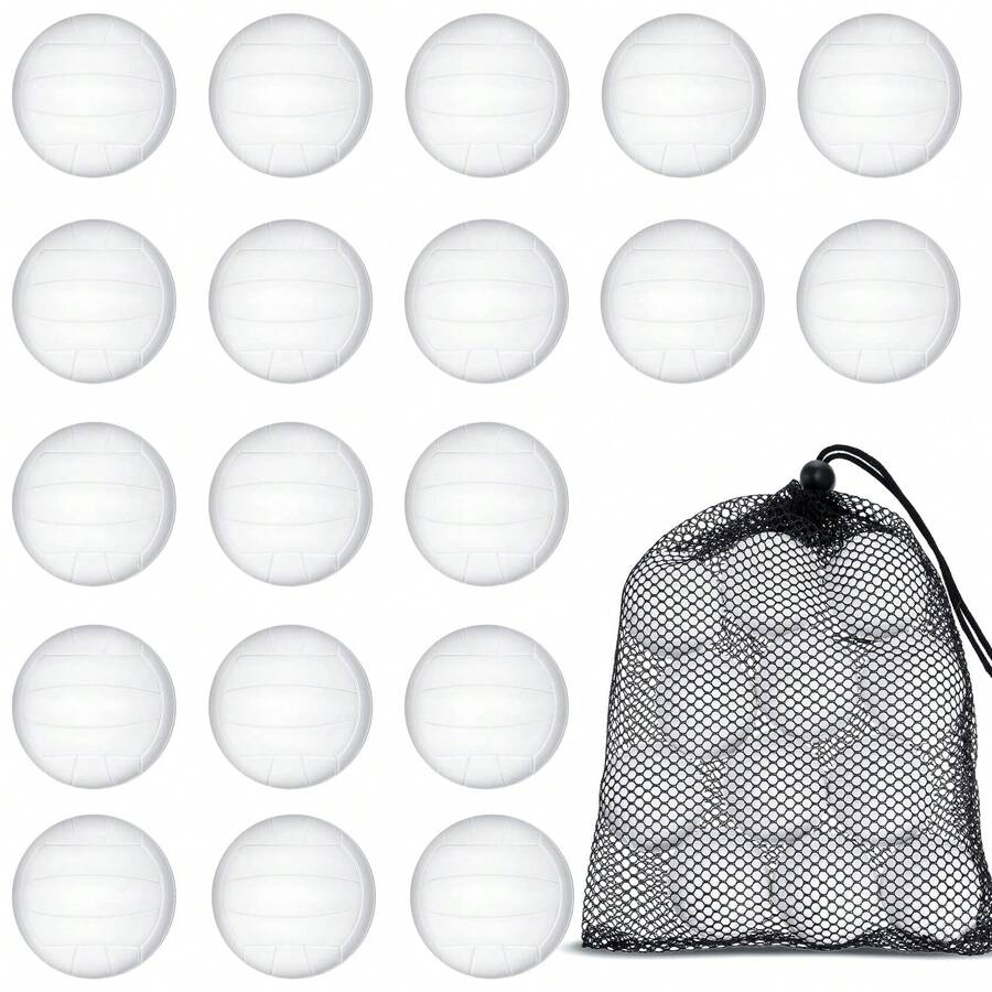 Mini Foam Volleyball Stress Balls - 20 Pack, *.6 Inch Small Sports Balls With Mesh Bag For Party Favors, Carnival Prizes, And Stress Relief - màu đen - Xem 1