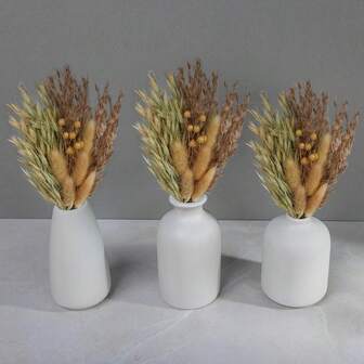 6PCS Mini Boho Dried Flower Bouquet Dried Flowers Small Bouquets Mini Natural Real Plants For Wedding Table Centerpieces Gift Box Cake Bottle Decor Home Vase Decorations DIY Craft