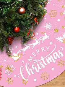 1 Stück Weihnachtsbaum Rock Kurzer Plüsch Weihnachtsbaum Matte Fröhliche Weihnachten Baumkragen für Winterurlaub Zuhause Weihnachtsbaum Dekorationen Zubehör (Rosa) - Verschiedenfarbig - Übersicht 1