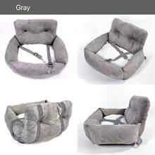 Asiento de coche y cama de viaje para perros pequeños y gatos HazoWill, asiento elevador con base antideslizante y correas ajustables, ligero, plegable, diseño de uso múltiple, elegante, acogedor para viajes por carretera y el hogar