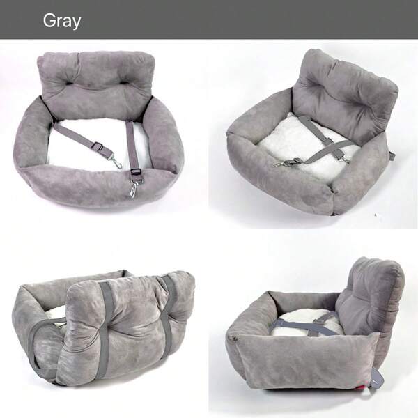 Cadeirinha para animais de estimação HazoWill e cama de viagem para cães e gatos pequenos, assento elevatório com base antiderrapante e alças ajustáveis, leve, dobrável, design multiuso, elegante, confortável para viagens rodoviárias e para casa