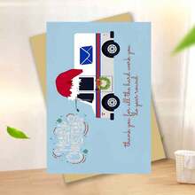 1pc Festive Christmas Mail Truck Greeting Card With Envelope, 12cm X 18cm, Universal Appreciation For Hard Work, Paper Holiday Card For Family, Friends, And Colleagues