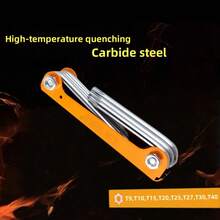 DINGQI 8pcs/Set Anti-Slip Foldable Multi-Size Hex, Star Wrench Set, Suitable For Home Repair, Bicycle Maintenance, Outdoor Carry, Convenient Pocket-Sized Repair Tool - Multicolor - View 6