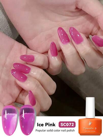 Tonitu g. Tonitu G 7ml 果冻凝胶指甲油 - 玫瑰粉色可去除，UV/LED 固化，半透明薄荷绿乳白色半永久性凝胶指甲油，适用于家庭美甲沙龙和美甲艺术，女士礼物