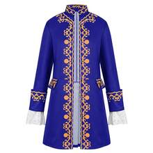 COS Men's Medieval Long Sleeve Stand Collar Jacket, Evening Suit, Men's Fancy Dress Outfit, Performance Costume - Blue - View 3
