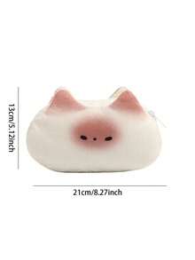 2Pcs Cute Cat Pattern Pen Bag Large Capacity Multifunctional With Zipper Pencil Case Stationery For School For Student School Supplies