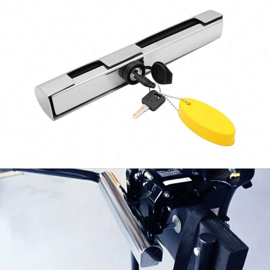 Outboard Motor Lock Stainless Steel Boat Outboard Motor Engine Lock 304mm W Keys - Default - View 1