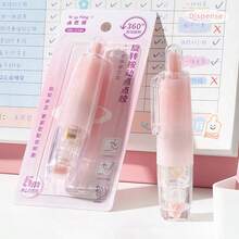 1 buc/3 buc/5 buc bandă adezivă retractabilă cu două fețe, rolă de bandă adezivă reîncărcabilă 0,23 inch x 16,40 ft, rolă de bandă adezivă cu vârf rotativ la 360° pentru scrapbooking, cărți, accesorii DIY